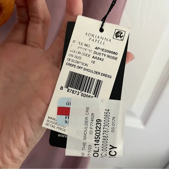 Adrianna Papell off the shoulder ruched maxi gown NWT - Picture 4 of 10